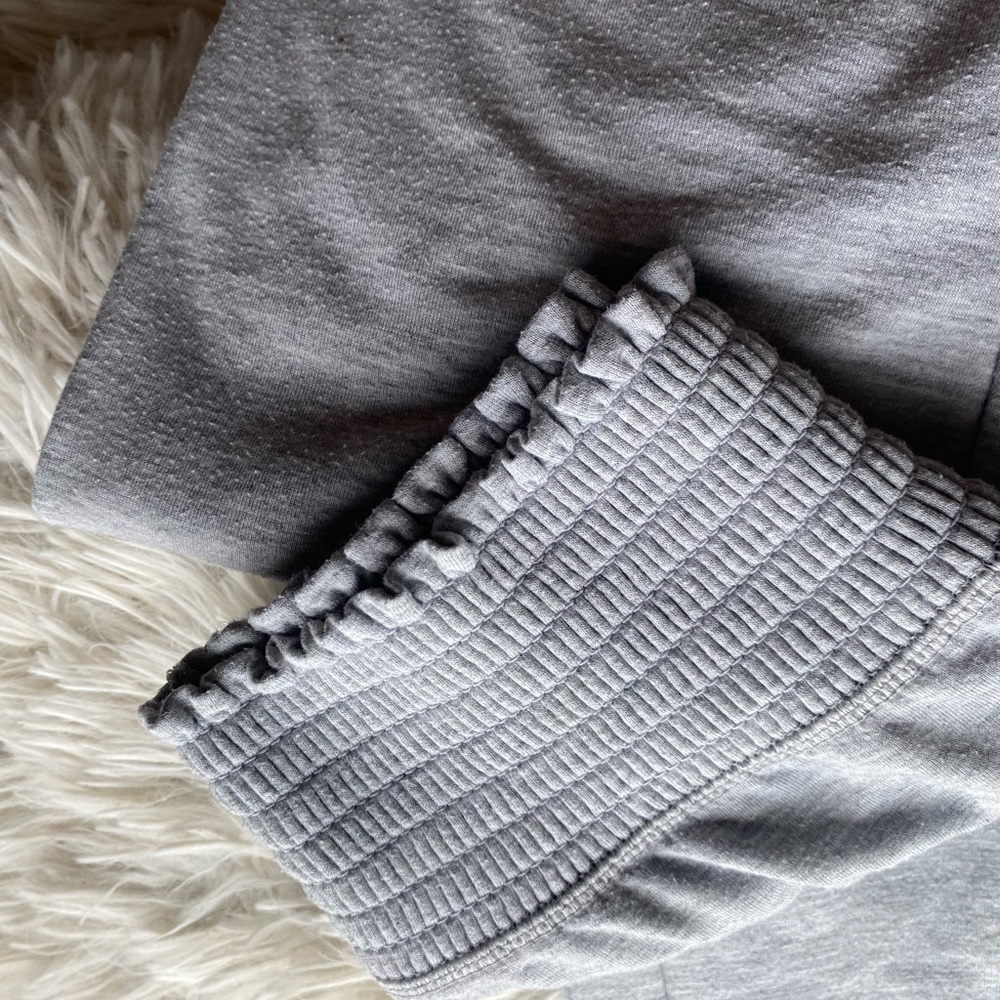 Gray Ruffled Knit Extra Soft LONG